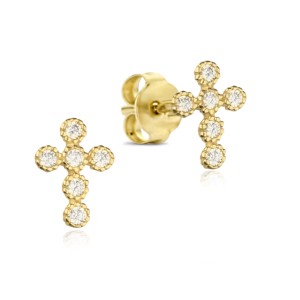 Cercei aur 14K cruciulite cu pietre DiAmanti PZE0496G14K-AS (Aur 585‰ 0,83 g.)